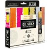 Sennelier Oil Stick sada olejových farieb v tyčinke 6 ks fluorescent metallic