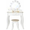 Derrson Toaletný stolík Luxury svietiaci, biely 8594202892164