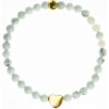 Glosery korálkový náramok so srdiečkom, howlite / lesklý - matný čierny achát, Swarovski krištále 4-6mm Obvod zápästia: L 18 cm, Typ korálok / veľkosť: čierny matný achát / 4mm, Srdce: čierne