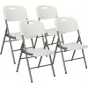 SPRINGOS Set 4 cateringových stoličiek, banketová stolička, turistická stolička do záhrady - biele