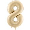 Fóliový balón s číslom 8 - Krémová 72cm (Narodeninový fóliový balón číslo osem vhodný na plnenie vzduchom aj héliom.)