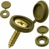 Krytky na skrutky 100 ks zlaté (Zlaté záslepky na skrutky do nábytku 13 mm s klapkou)