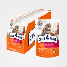 CLUB 4 PAWS Premium With veal in gravy For adult cats 2,4 kg