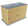 DESIGN FACTORY - Cyklobox de Luxe 3 – 4 bicykle, farba natur, (1,1 x 2,3 m), CYKL3-4