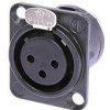 NEUTRIK NC3FD-L-B-1, panelový XLR konektor, samica, 3-pin gold