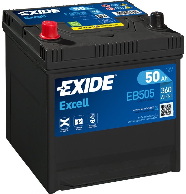 Exide Excell 12V 50Ah 360A EB505