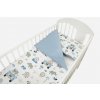 Obliečky do postieľky biela / modrá - ZOO, 120x90 cm