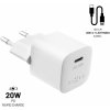 FIXED Mini sieťová USB-C nabíjačka 20W PD 1m biela FIXC20M-CL-WH - Univerzálny USB-C adaptér s Lightning káblom MFi