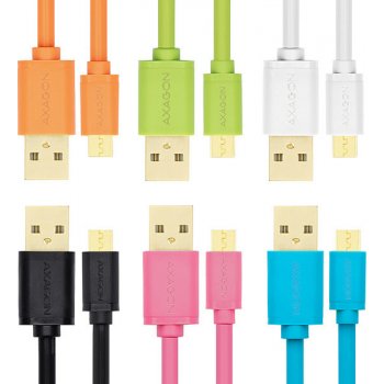 Axagon BUMM-AM20QP Micro USB 2A, 2m, růžový