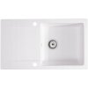 Sink Quality Ferrum, kuchynský granitový drez 770x450x190 mm + sifón, biela, SKQ-FER.W.1KDO.X