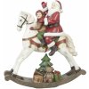 Clayre & Eef Dekorácie Santa na hojdacom koni - 29 * 10 * 30 cm - Clayre & Eef