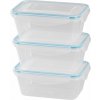 Dóza MagicHome Lunchbox set YH376, obdĺžniková, sada 3 ks, 1000 ml, 189x131x77 mm
