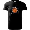 Basketbal lopta v triku - Tričko extra veľké (5-8XL) - 5XL ( Čierna )