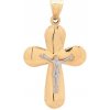 Zlatý prívesok HLADKÝ KRÍŽIK s Ježišom