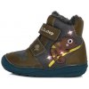 Chlapčenské kožené zateplené blikajúce topánky-Khaki DDstep
