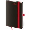 HELMA Diár BLACK RED týždenný vreckový A6 9x14cm 2026