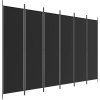 vidaXL 6-panelový paraván čierny 300 x 200 cm látkový