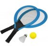 Set na plážové hry tenis/badminton 2xraketa, soft miček, badm. Košík, modrá OG-BEACH TEN01