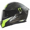 NOX prilba N401 Crower 2025 čierna matná, žltá fluo, veľkosť S