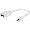 Gembird adaptér Mini DisplayPort (M) na DisplayPort (F), biely A-mDPM-DPF-001-W