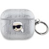 Karl Lagerfeld PU Embossed Karl Head Puzdro pre AirPods 3 Silver