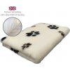 DRYBED Premium Vet Bed béžový + čierne a hnedé labky 100 x 75 cm