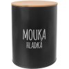 Orion Dóza plech/bambus priemer 13 cm Múka hladká BLACK