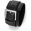 Troli Čierny kožený náramok s oceľovou sponou