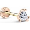 DF Labreta Piercingové náušnice 6338 z ružového zlata s laboratórnym diamantom