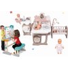 Set domček pre bábiku Large Doll's Play Center Natur D'Amour Baby Nurse Smoby a lavica na písanie a kreslenie s 32 cm bábikou