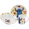 Detská keramická jedálenská súprava Lilo & Stitch – tanier, miska a hrnček (3 ks), 88165