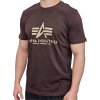 Alpha Industries Basic T Shirt Hunter Brown tričko pánske hnedé