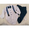 súprava elegant s body vzorovaná - modrá 2 veľ. 74