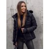 Čierna dámska prešívaná zimná bunda s kapucňou Bolf 5M770