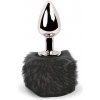 Feelztoys - Bunny Tails Butt Plug Black - Análny Kolík , Chvost