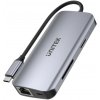 Unitek D1122A01 Aktívny rozbočovač USB-C 5Gb/s, 2x HDMI 4K, čítačka kariet, RJ-45, PD 100W