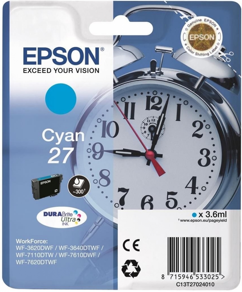 Epson 27 Cyan - originálny