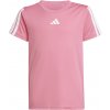 Detské tričko adidas, TRAINING ESSENTIALS 3 STRIPES TEE ružová,biela 164