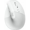 Logitech Lift Vertical Ergonomic Mouse - White Vertikální myš, optická, 6 tlačítek, bezdrátová, Bluetooth 910-006475
