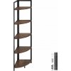 tectake 404771 rohový regál castlebar 30x30x150cm - industriálne drevo tmavé, rustikálne