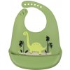 SIMED Silikónový podbradník s vreckom, Green Dinosaur