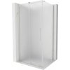 MEXEN/S - Velár sprchovací kút, posuvné dvere 140 x 100, dekor, nikel kartáčovaný 871-140-100-31-97