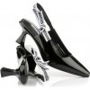 LODIČKY KARL LAGERFELD PANACHE II RIBBON SLING BLACK PATENT LTHR