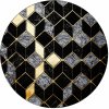 Dywany Łuszczów Gloss 400B 86 3D geometric Black / gold Čierna