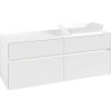 VILLEROY & BOCH Collaro závesná skrinka pod umývadlo na dosku (umývadlo vpravo), 4 zásuvky, s LED osvetlením, 1400 x 500 x 548 mm, White Matt, C118B0MS
