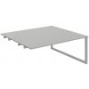 Pracovný stôl UNI O, k pozdĺ. reťazeniu, 180x75,5x160 cm, sivá/sivá