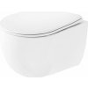 Rea Oliver, závesná WC misa Rimless s toaletným sedadlom s pomalým dopadom, biela, REA-C6509