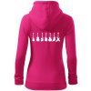 Gitary v rade - Mikina dámska trendy zipper s kapucňou - XL ( Purpurová )