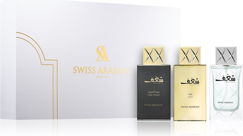 Swiss Arabian Shaghaf Shaghaf EDP 75 ml + Shaghaf Oud EDP 75 ml + Shaghaf Oud Aswad EDP 75 ml darčeková sada