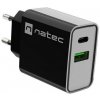 Natec RIBERA nabíjačka 20W, 1x USB-A + 1X USB-C, čierna NUC-2062